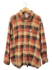 画像：長袖シャツ/3xl/コットン/BRW/チェック