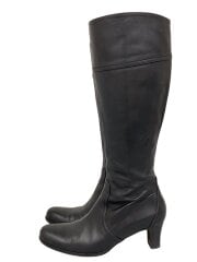 画像：ロングブーツ/23cm/BLK/レザー/サイドジップ