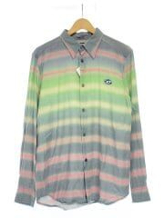 画像：長袖シャツ/--/--/GRY/ボーダー