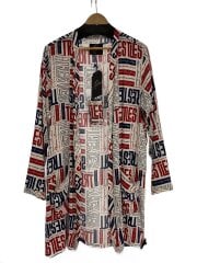 画像：ガウン/長袖シャツ/XS/レーヨン/WHT/総柄/AE217