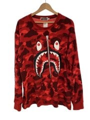 画像：26SS/COLOR CAMO SHARK 長袖Tシャツ/XXL/コットン/RED/カモフラ/001LTM30100