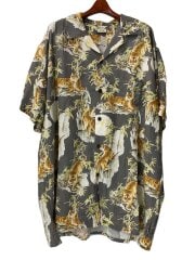 画像：USA製/Classic Shirt/Tiger Faded/アロハシャツ/XXL/コットン/GRY/総柄