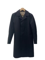 画像：コート/--/ウール/BLK/無地