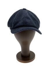 画像：WIGNES/8枚はぎハンチング/--/ウール/BLU/ヘリンボーン/メンズ/W101155