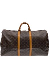 画像：キーポル・バンドリエール60_モノグラム・キャンバス/PVC/BRW/総柄