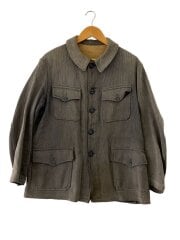 画像：40s~50s/フレンチピケ/ホルンボタン/ハンティングジャケット/第二ボタンホツレ有//