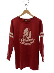 画像：長袖Tシャツ/FREE/コットン/RED/プリント/0153CL04