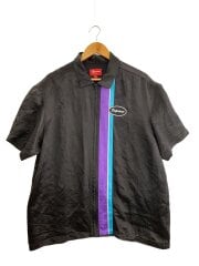 画像：22SS/Satin Zip UP /半袖シャツ/L/--/BLK//
