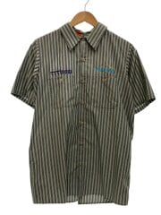 画像：半袖シャツ/M/コットン/GRN/ストライプ/TTT-2018SS-SH-005