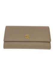 画像：長財布_GGマーモント/レザー/BEG/レディース
