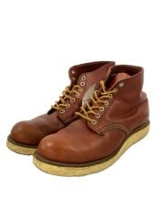 画像：レースアップブーツ・6インチクラシックプレーントゥ/US8.5/RED/レザー