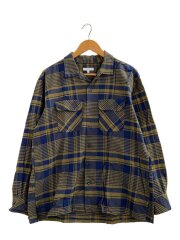 画像：長袖シャツ/S/コットン/NVY/チェック