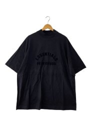 画像：Tシャツ/M/コットン/ブラック/プリント/アーチロゴ/ハイネック//