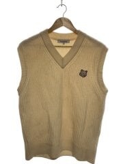 画像：FOX HEAD WOOL RIBBED VEST/S/ウール/CRM/PM00810KT1149