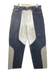 画像：ボトム/36/コットン/NVY/2tone paneled baggy jean