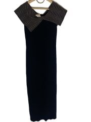 画像：ノースリーブワンピース/M/レーヨン/BLK/無地/032240301701-01