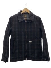 画像：10AW/GREASE JACKET WOOL MELTON/M/ウール/BLK/チェック/102GWDT-JKM03