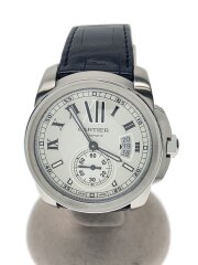 画像：自動巻腕時計/アナログ/レザー/WHT/BLK/W7100037