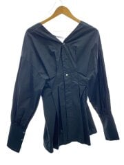 画像：長袖ブラウス/1/コットン/BLK/無地/10122-4042