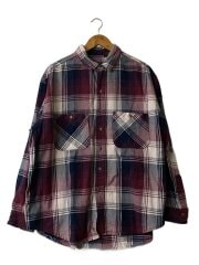 画像：半袖シャツ/XL/コットン/RED/チェック//